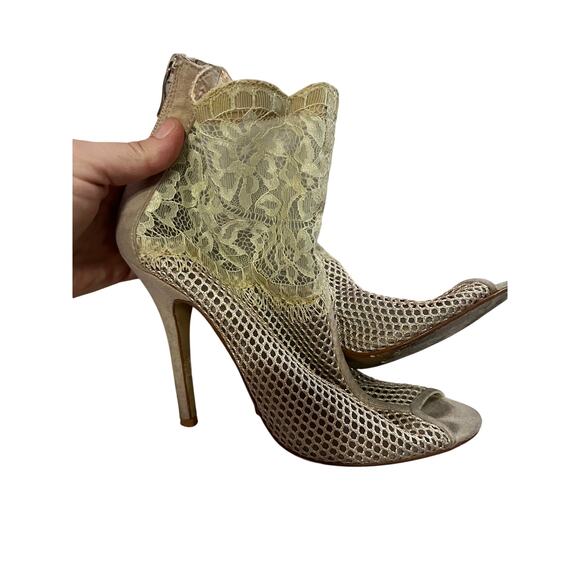 Chinese laundry Jeopardy Nude Mesh & Lace high heels shoes open toe sz 7.5 - Picture 5 of 11